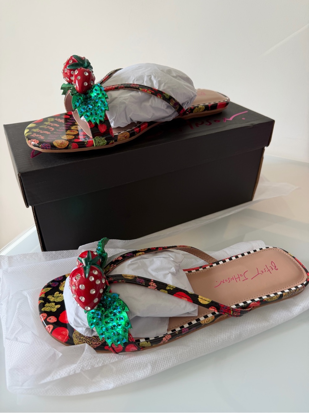 Betsey Johnson fruit print Strawberry Sandals
